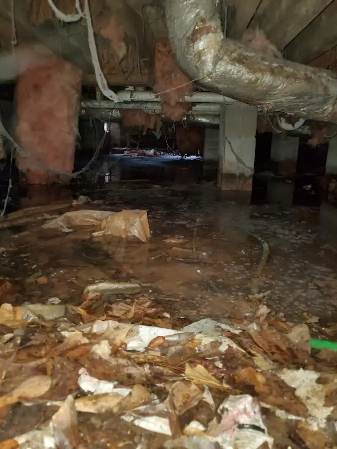 Crawl space flood assessment for Commercial Water Damage Restoration in Boylston